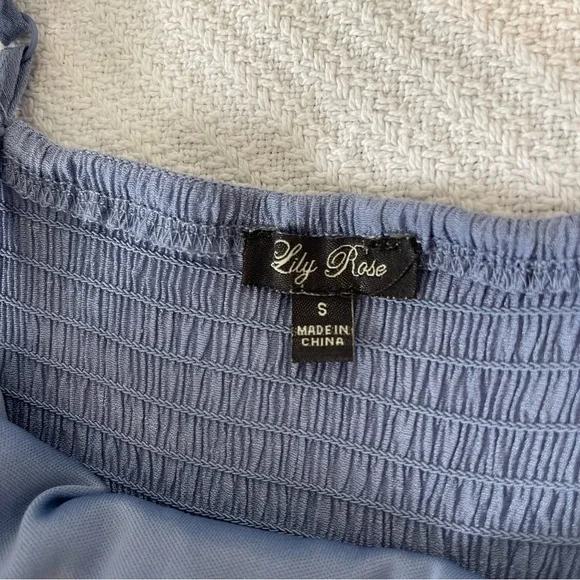 Lily Rose Small Coquette Cottagecore Tiered Fairy Dainty Light Blue Midi Dress - Picture 2 of 16